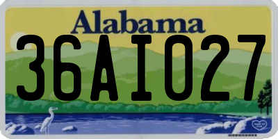 AL license plate 36AI027