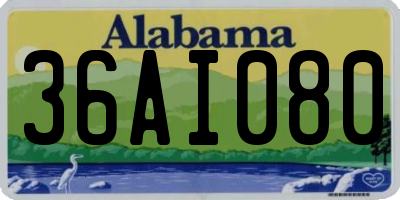 AL license plate 36AI080