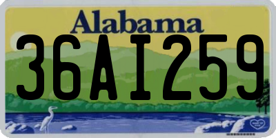 AL license plate 36AI259