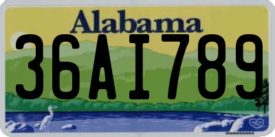 AL license plate 36AI789