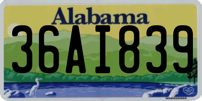 AL license plate 36AI839
