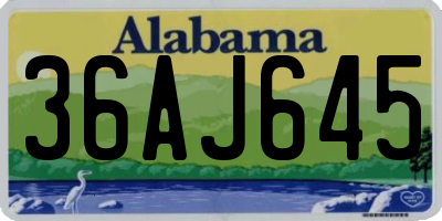 AL license plate 36AJ645