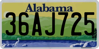AL license plate 36AJ725