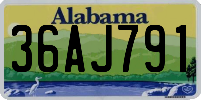 AL license plate 36AJ791