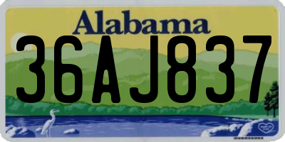 AL license plate 36AJ837