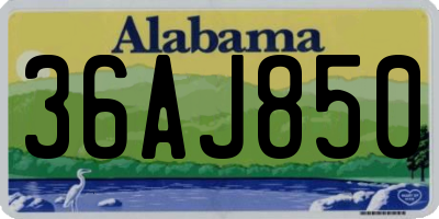 AL license plate 36AJ850