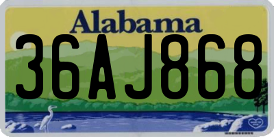 AL license plate 36AJ868