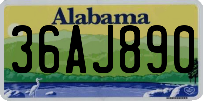 AL license plate 36AJ890