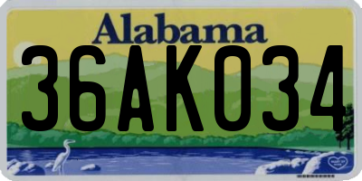 AL license plate 36AK034