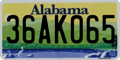 AL license plate 36AK065