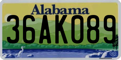 AL license plate 36AK089