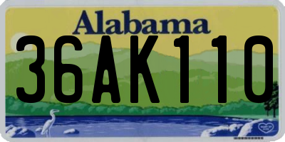 AL license plate 36AK110