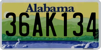 AL license plate 36AK134