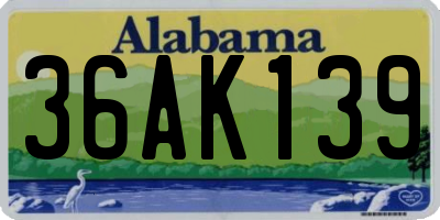 AL license plate 36AK139
