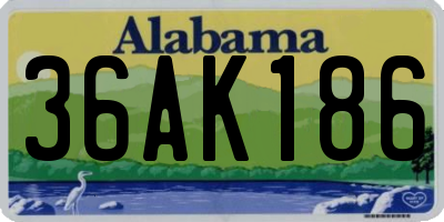 AL license plate 36AK186
