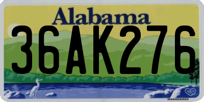 AL license plate 36AK276