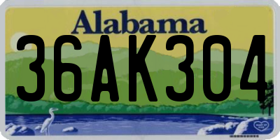 AL license plate 36AK304