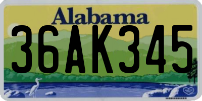 AL license plate 36AK345