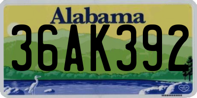 AL license plate 36AK392