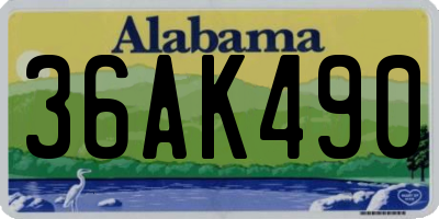 AL license plate 36AK490