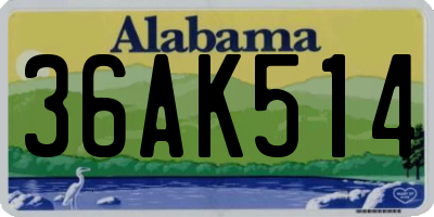 AL license plate 36AK514