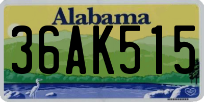 AL license plate 36AK515