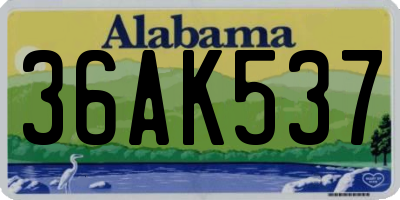 AL license plate 36AK537