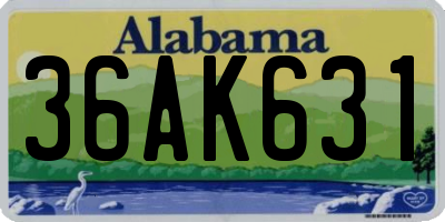 AL license plate 36AK631