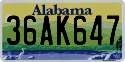 AL license plate 36AK647