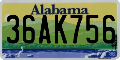 AL license plate 36AK756