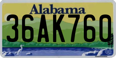 AL license plate 36AK760
