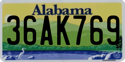 AL license plate 36AK769