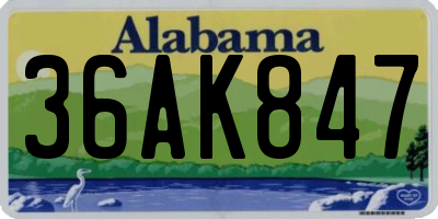 AL license plate 36AK847