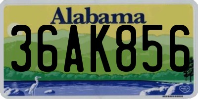 AL license plate 36AK856
