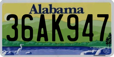 AL license plate 36AK947