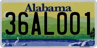 AL license plate 36AL001