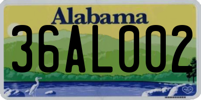 AL license plate 36AL002