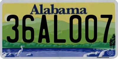 AL license plate 36AL007