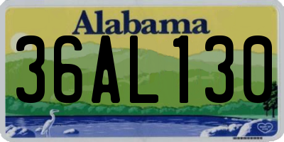 AL license plate 36AL130