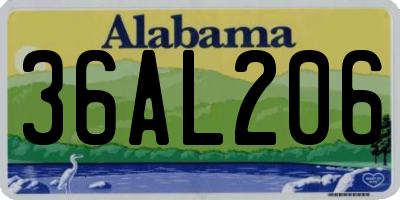 AL license plate 36AL206