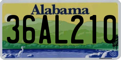 AL license plate 36AL210