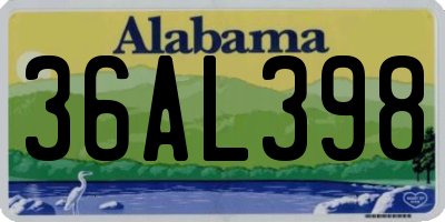AL license plate 36AL398