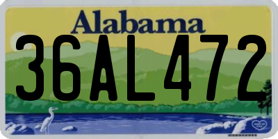 AL license plate 36AL472