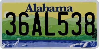 AL license plate 36AL538