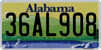 AL license plate 36AL908