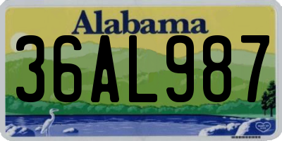 AL license plate 36AL987