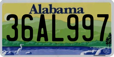 AL license plate 36AL997