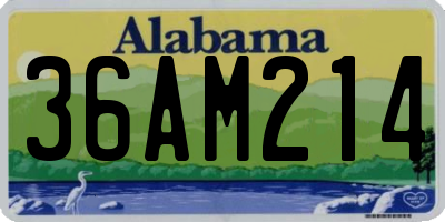 AL license plate 36AM214