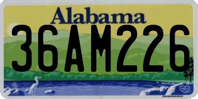 AL license plate 36AM226