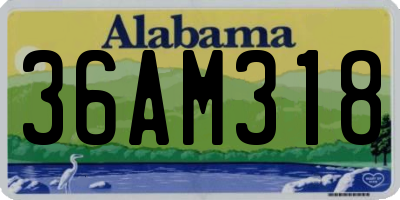 AL license plate 36AM318